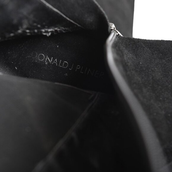 Donald J Pliner Black Suede Tall Boots Wedge Heel Knee High Platform Size 8 - Picture 12 of 13